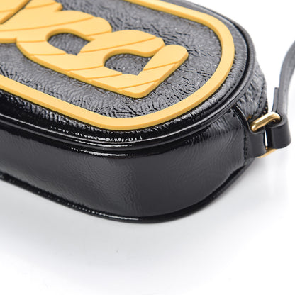 Gucci Patent Rubber Game Patch Logo Crossbody Bag Black 6 of 8
