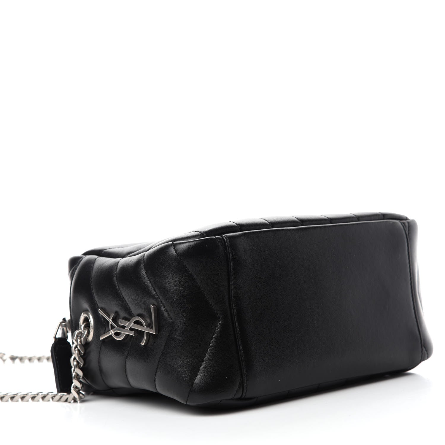 Saint Laurent Calfskin Y Quilted Monogram Small Loulou Bowling Bag Black 4 of 10