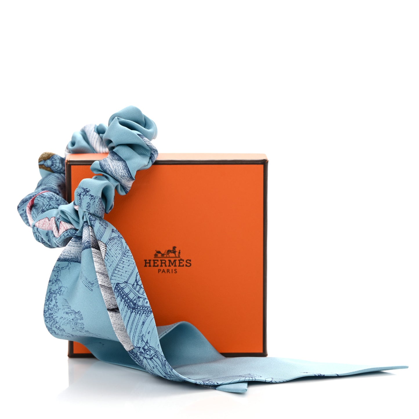 Silk Twilly Scrunchie Blue