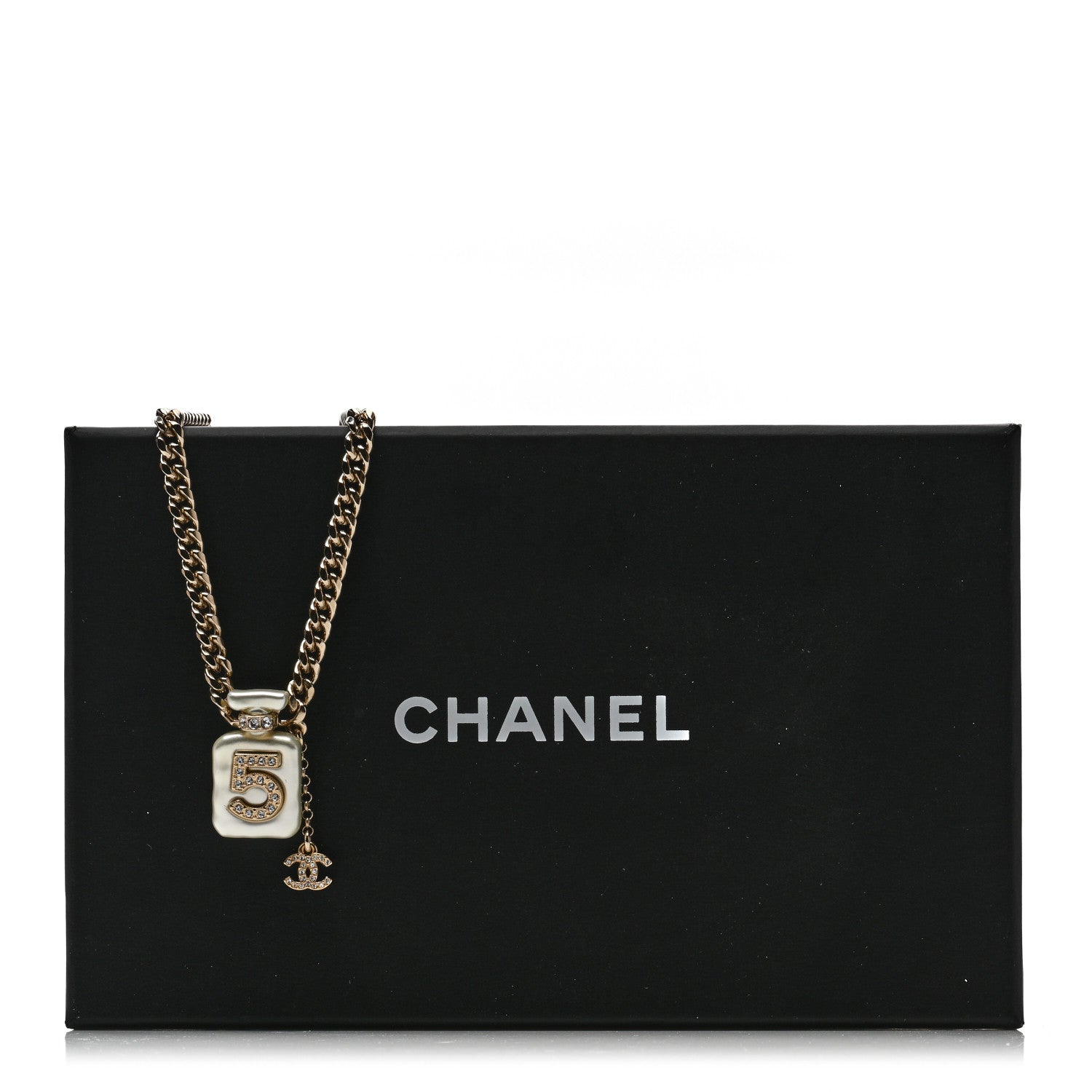 Chanel Resin Crystal CC No 5 Perfume Bottle Necklace 5 of 5