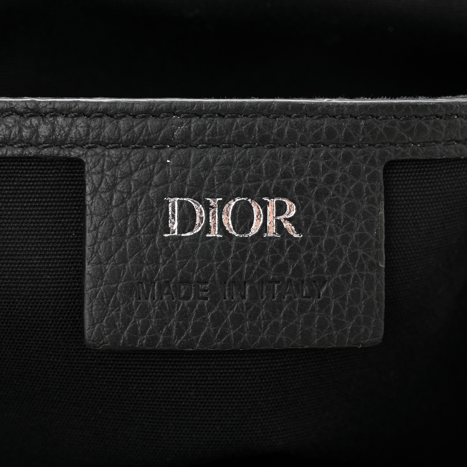 Christian Dior Grained Calfskin Oblique Mini Saddle Messenger Black 6 of 10