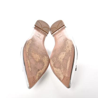 Prada Metallic Calfskin Bow Ballet Flats 39.5 Silver 7 of 12