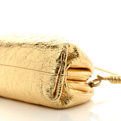 Bottega Veneta Metallic Bark Calfskin The Mini Pouch Gold 10 of 11