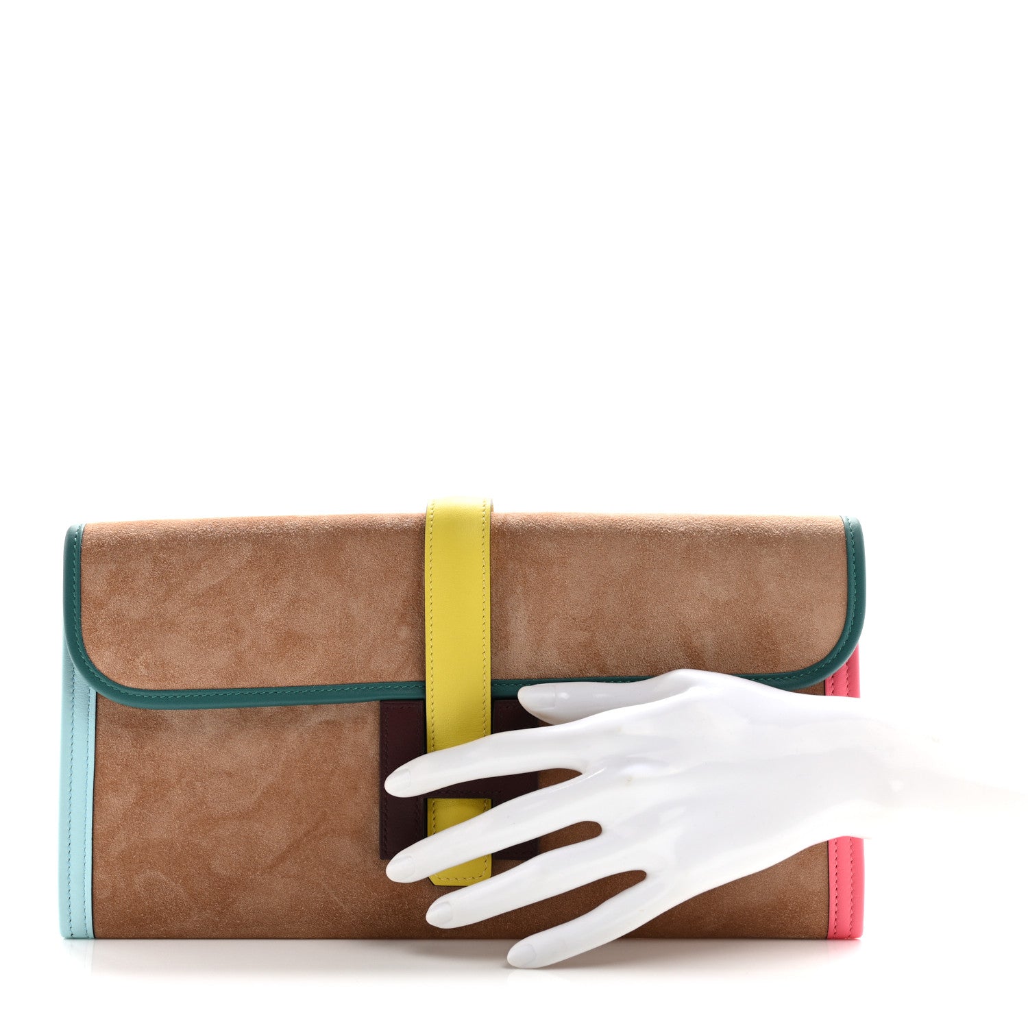 Hermes Veau Grizzly Swift Jige Elan 29 Clutch Malachite Bordeaux