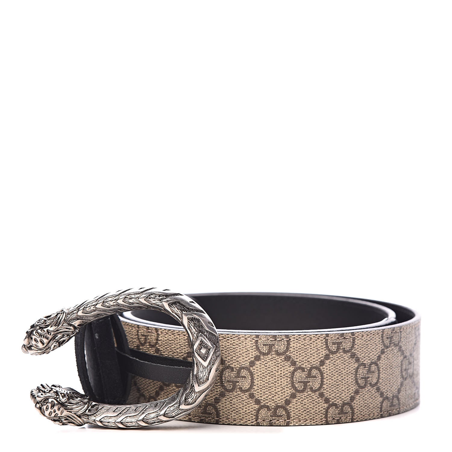 Gucci GG Supreme Monogram Suede Dionysus 40mm Belt 85 34 Beige Black 1 of 7