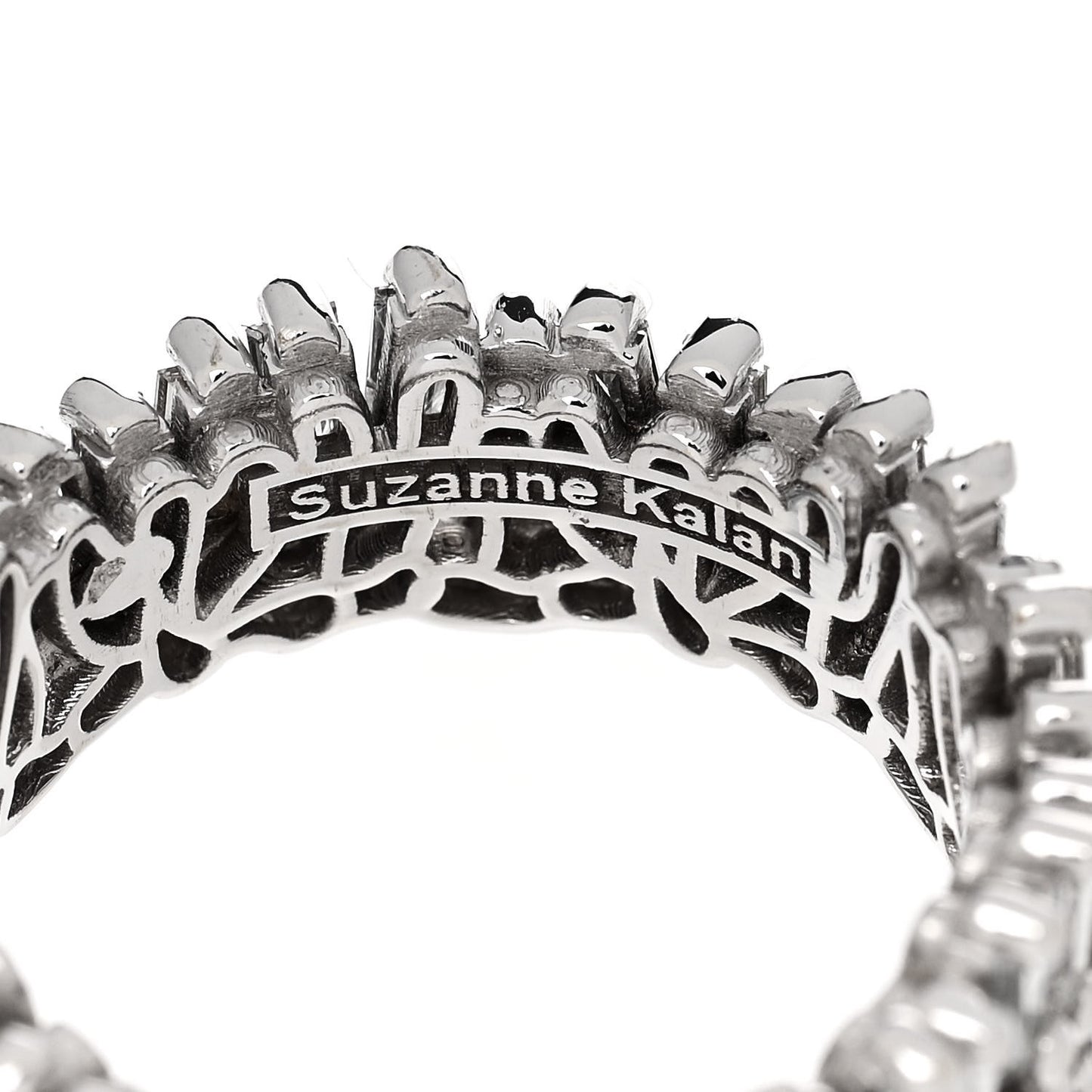 18K White Gold Diamond Classic Short Stack Eternity Band Ring 53 6.5