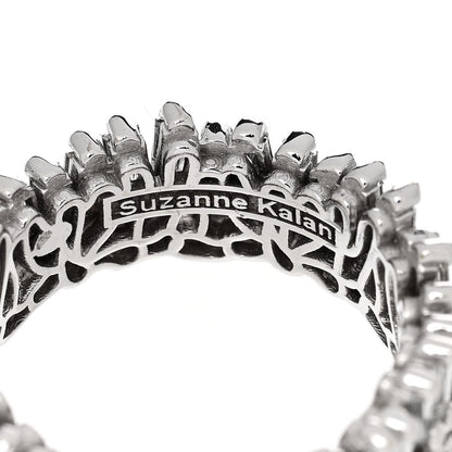 Suzanne Kalan 18K White Gold Diamond Classic Short Stack Eternity Band Ring 53 6.5 4 of 5