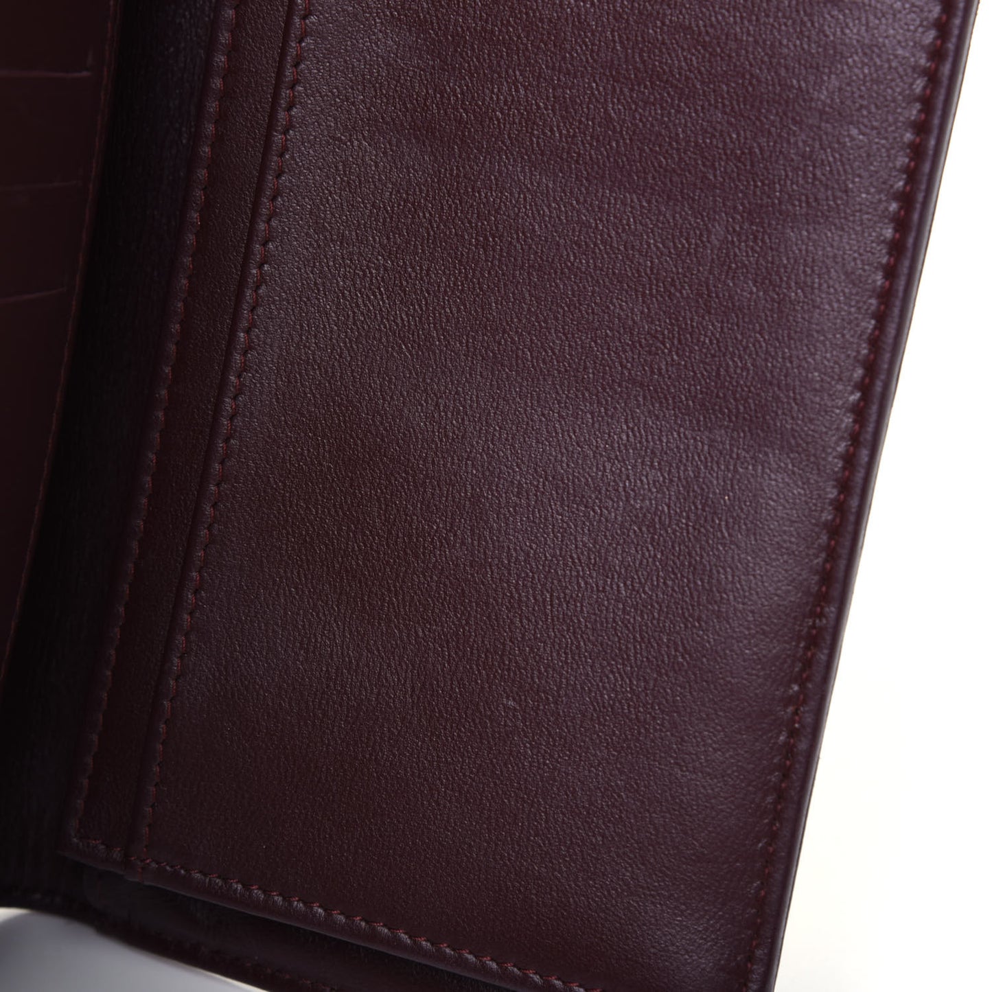 Lambskin Quilted Boy Yen Wallet Dark Red