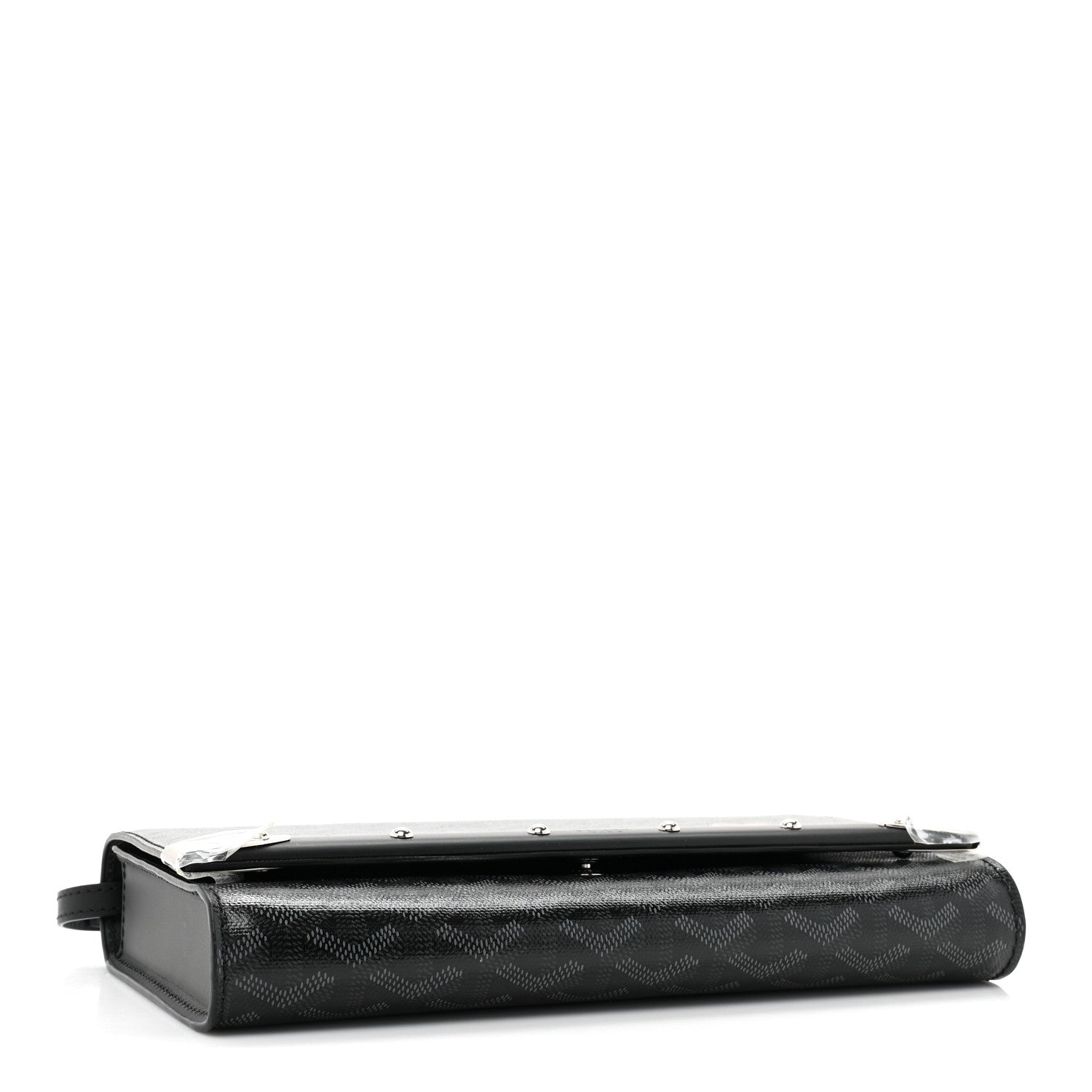Goyard Goyardine Monte Carlo Bois Clutch With Strap Jet Black 4 of 9