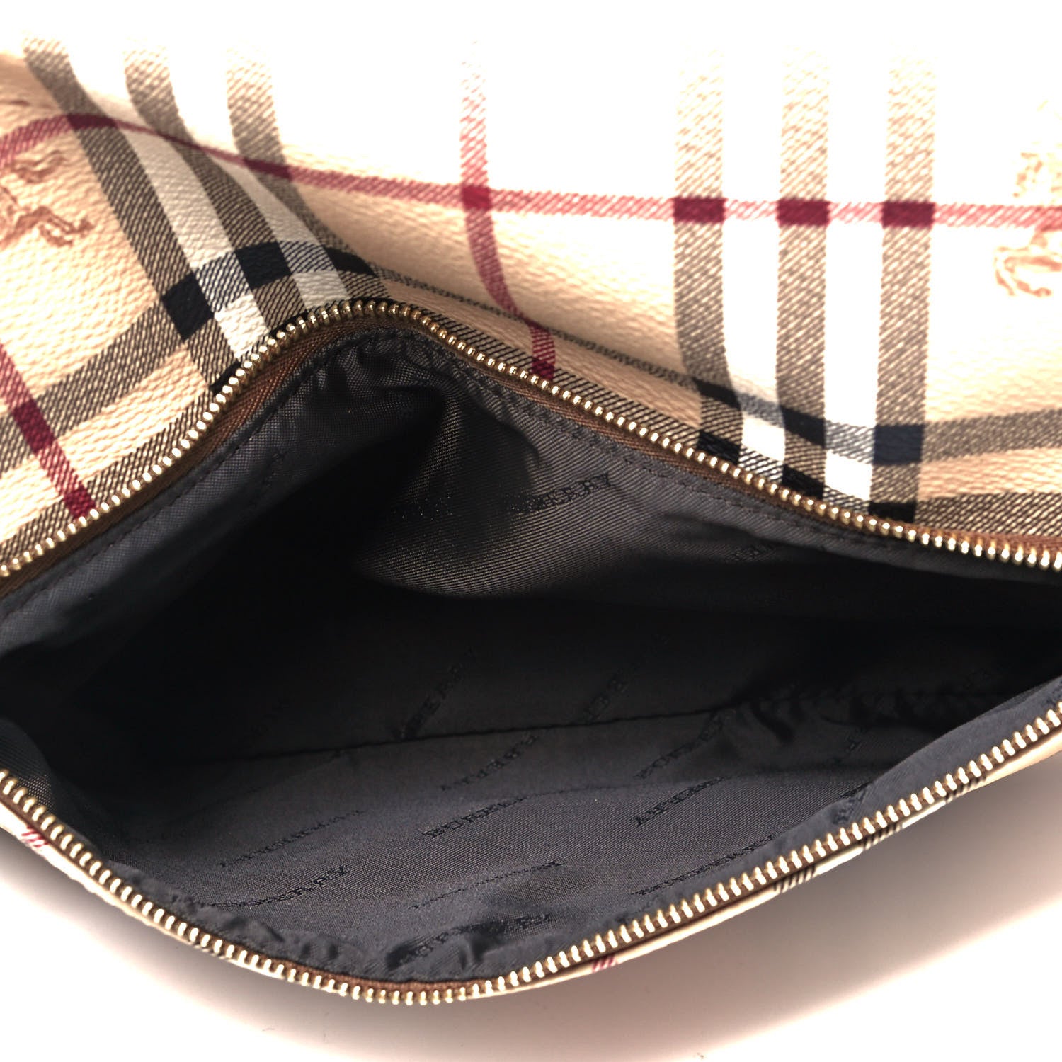Burberry Haymarket Check Metallic Adeline Foldover Clutch Brown 5 of 7