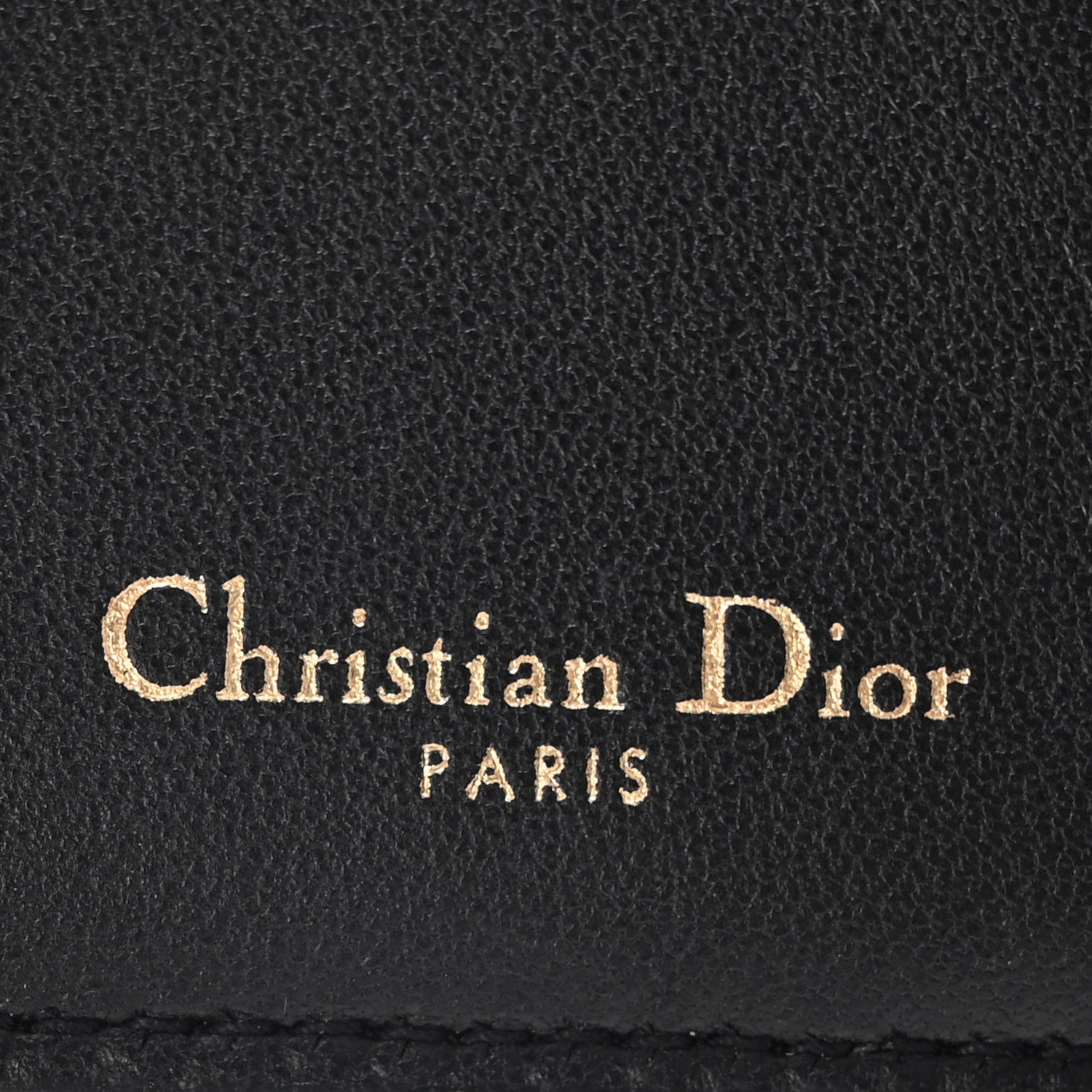 Christian Dior Grained Calfskin Saddle Lotus Wallet Black 6 of 10