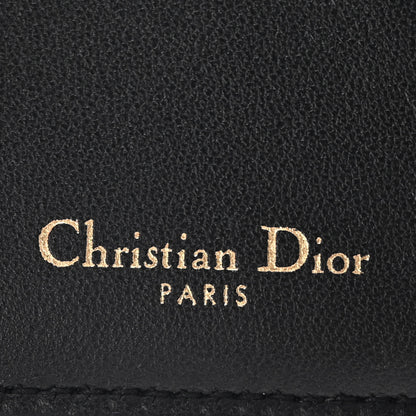 Christian Dior Grained Calfskin Saddle Lotus Wallet Black 6 of 10