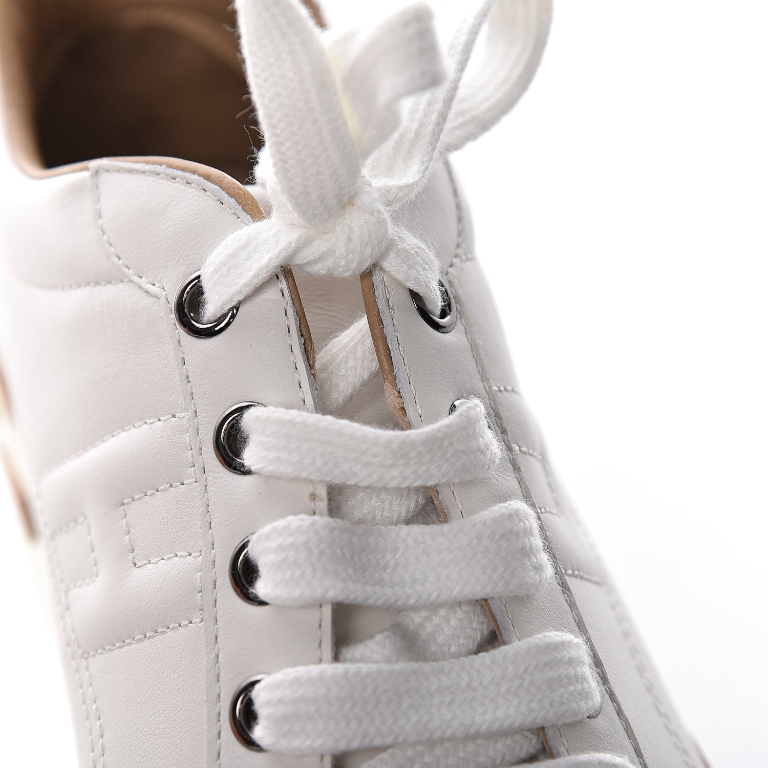 Hermes Calfskin Polo Sneakers 38 White 8 of 9