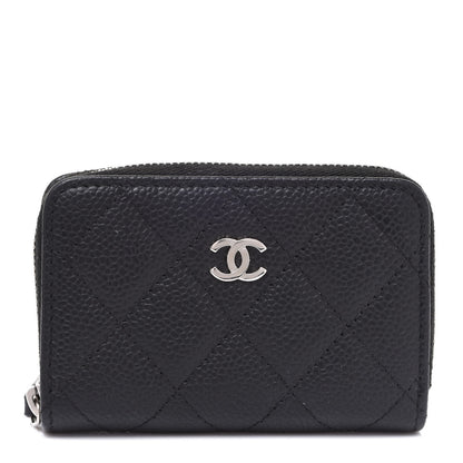 Chanel Caviar Quilted Zip Coin Purse Black 1 of 7