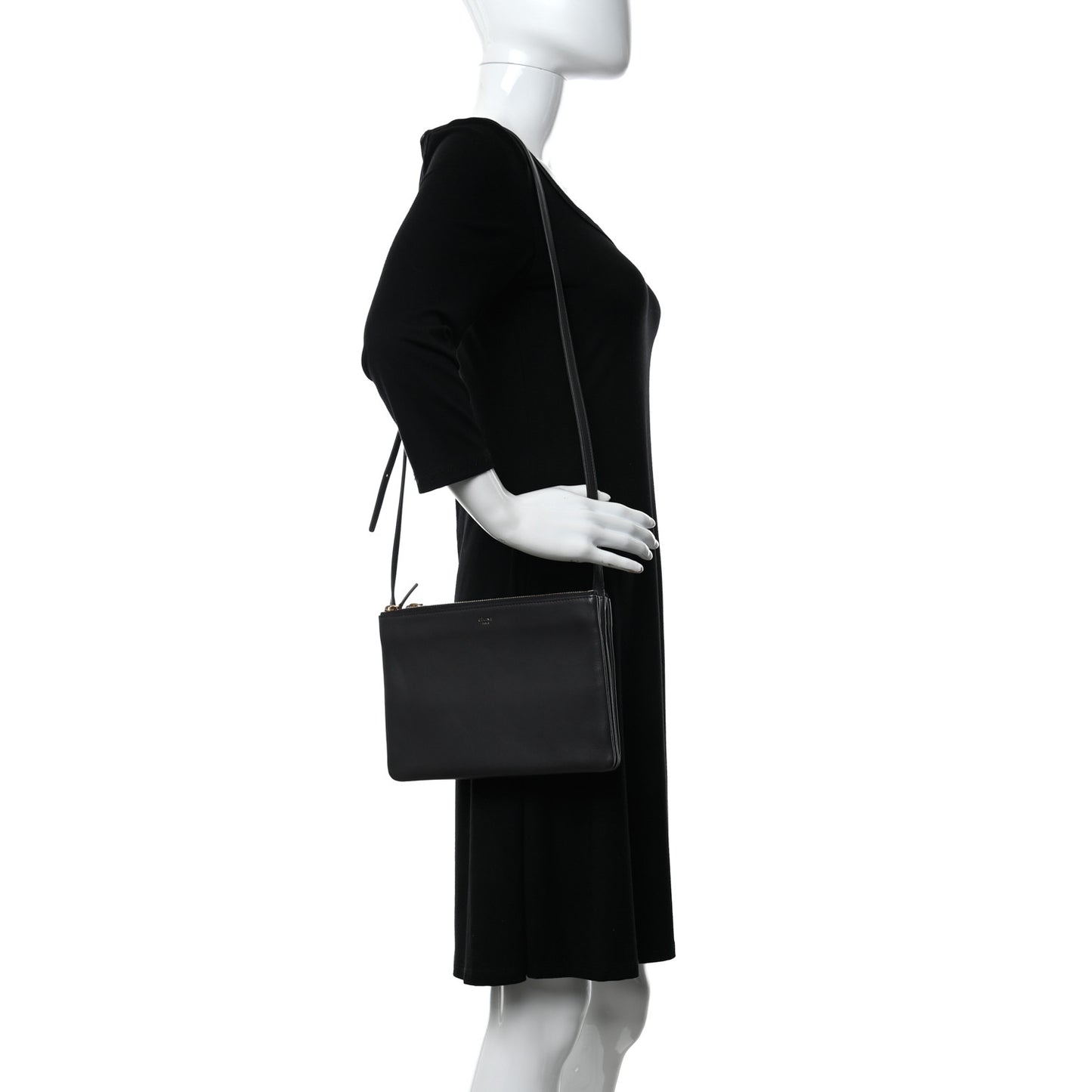Lambskin Large Trio Crossbody Bag Anthracite