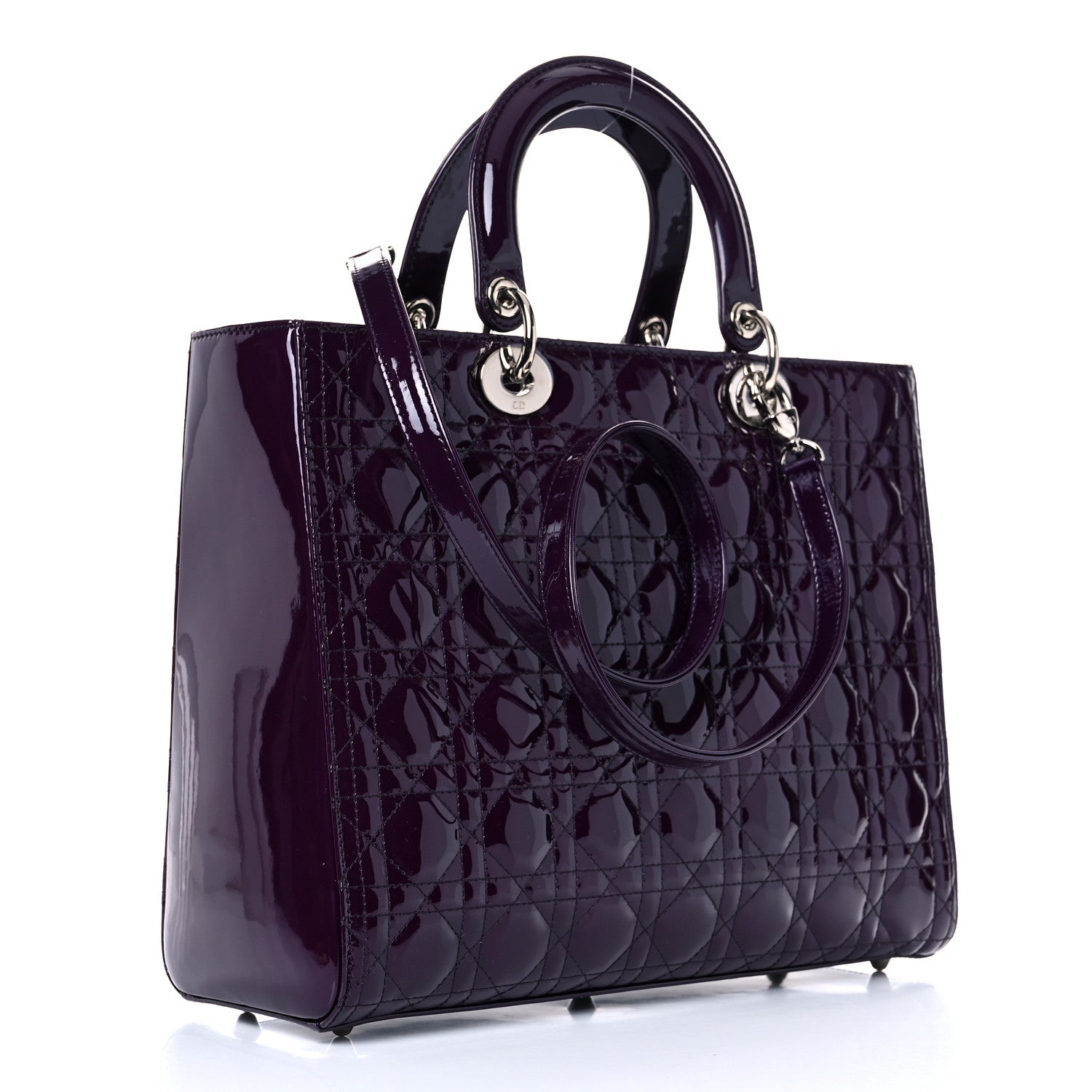 Christian Dior Patent Cannage Large Lady Dior Violet Purple 3 of 11