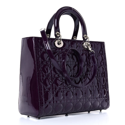 Christian Dior Patent Cannage Large Lady Dior Violet Purple 3 of 11