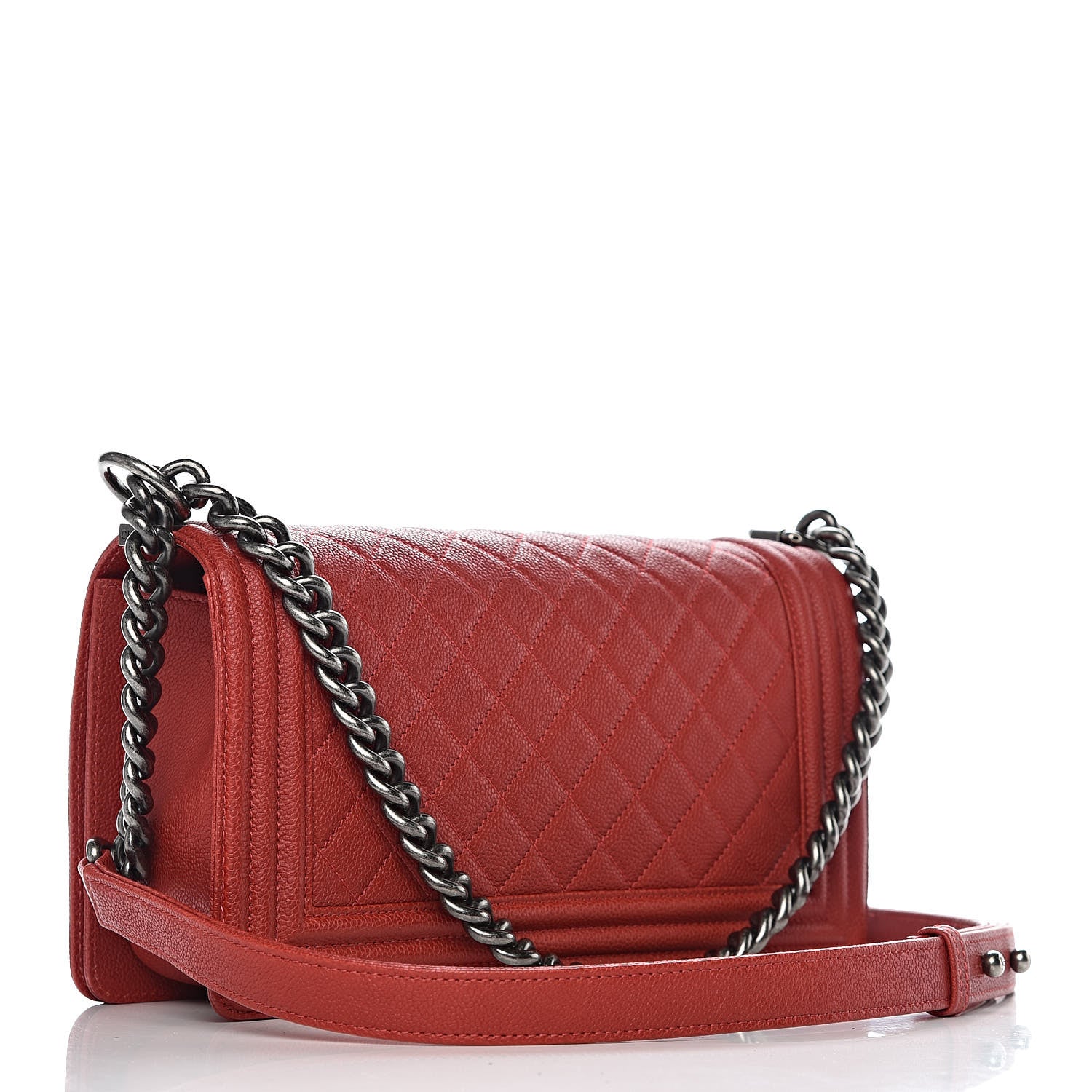 Chanel Caviar Quilted Medium Boy Flap Red 3 of 10