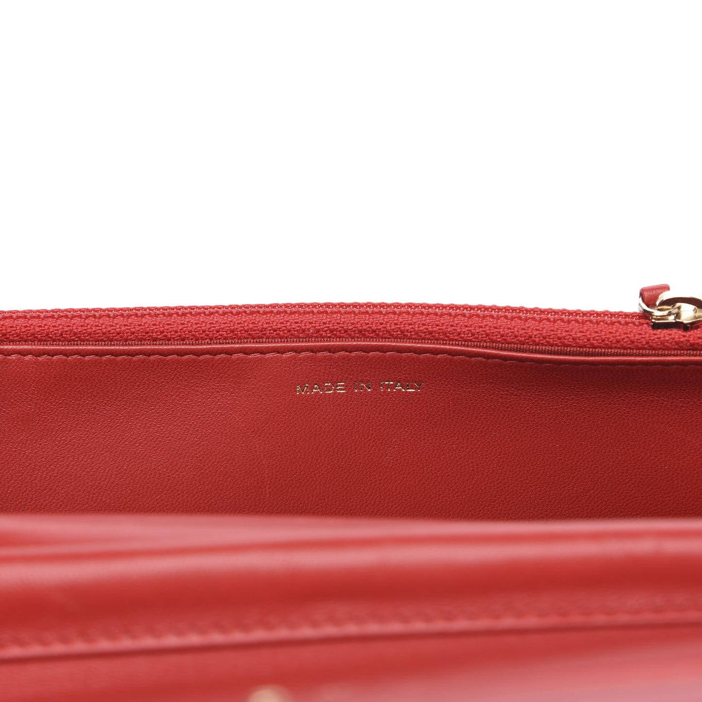 Lambskin Quilted Boy Wallet On Chain WOC Red