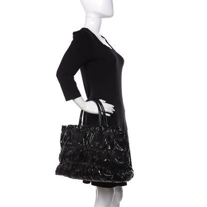 Prada Vernice Gaufre Tote Black 2 of 10