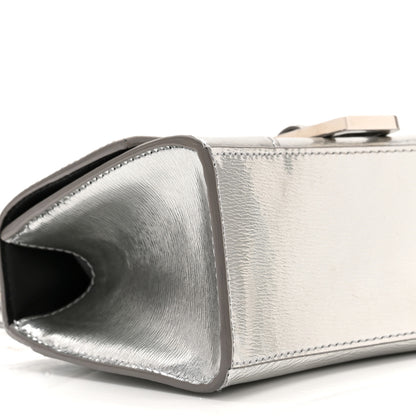 Balenciaga Metallic Textured Calfskin Hourglass Top Handle Bag XS Silver 8 of 9