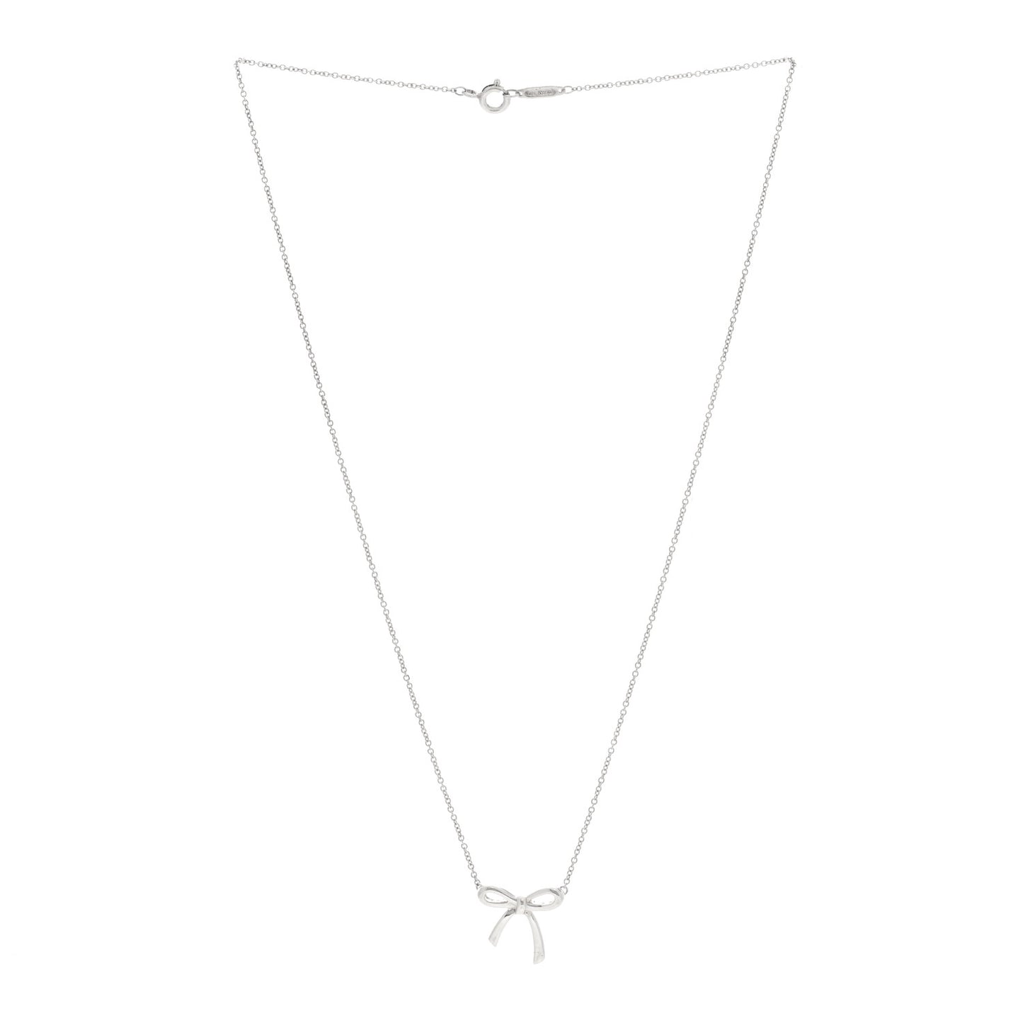 Sterling Silver Small Bow Pendant Necklace