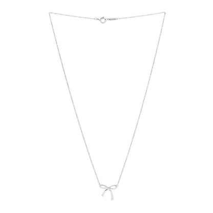 Tiffany Sterling Silver Small Bow Pendant Necklace 3 of 4
