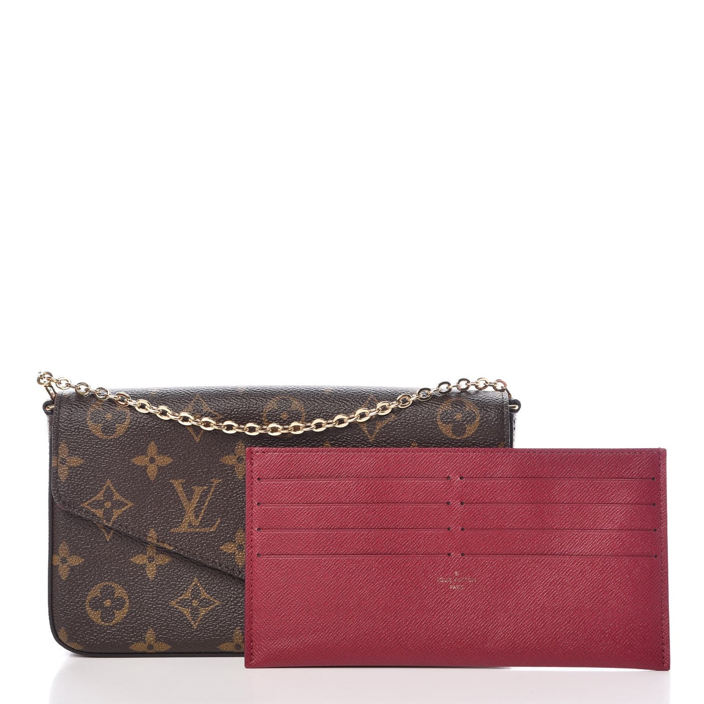 Monogram Pochette Felicie Chain Wallet Fuchsia