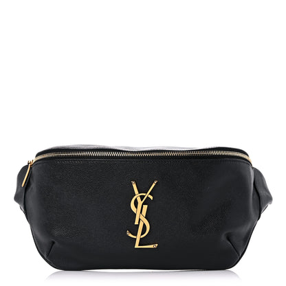 Saint Laurent Grain De Poudre Monogram Belt Bag Black 1 of 12