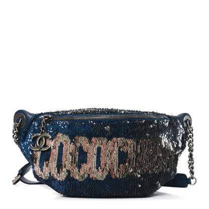 Chanel Sequin Coco Cuba Waist Bag Fanny Pack Blue Pink 2 of 19