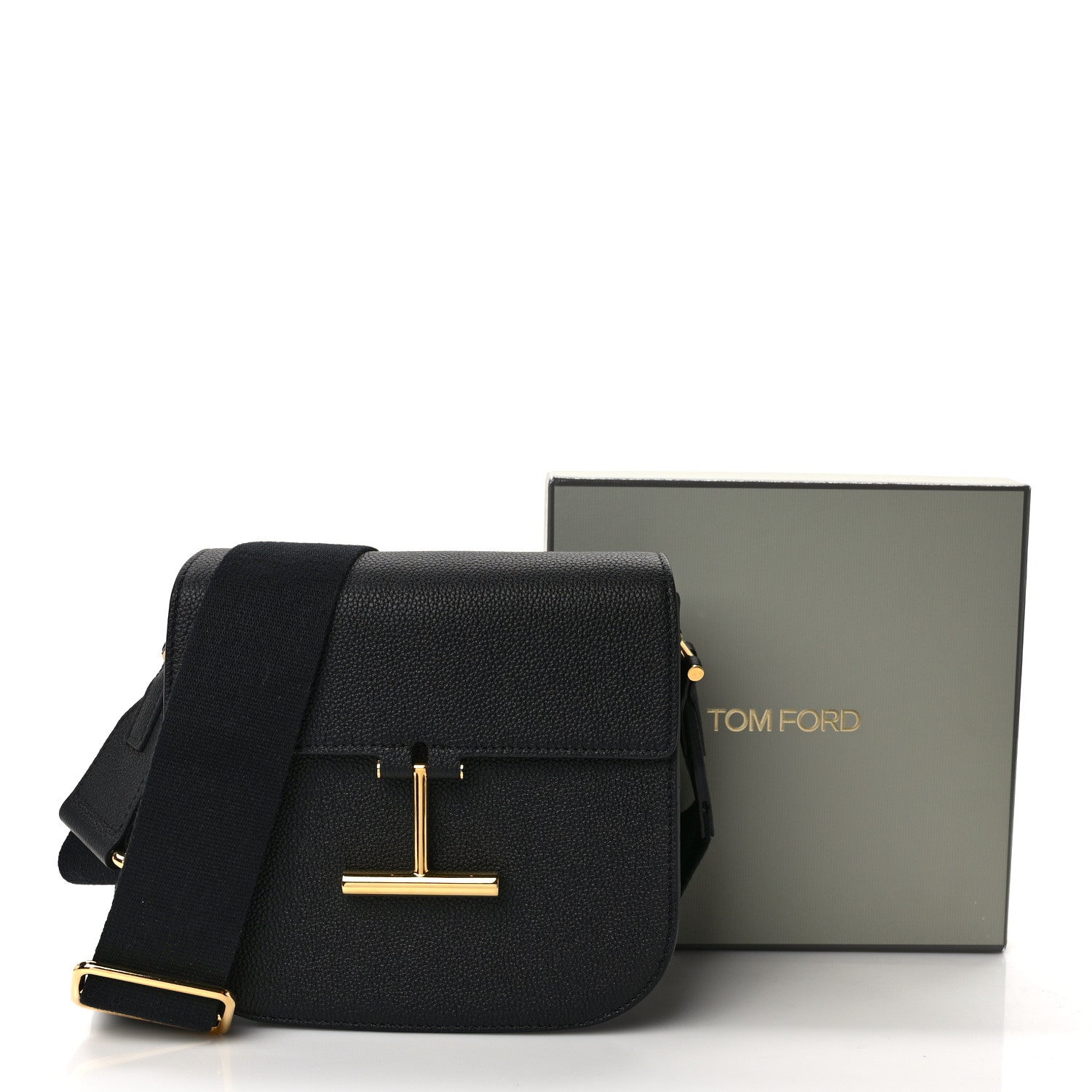 Tom Ford Grained Calfskin Mini T Clasp Tara Crossbody Bag Black 12 of 12