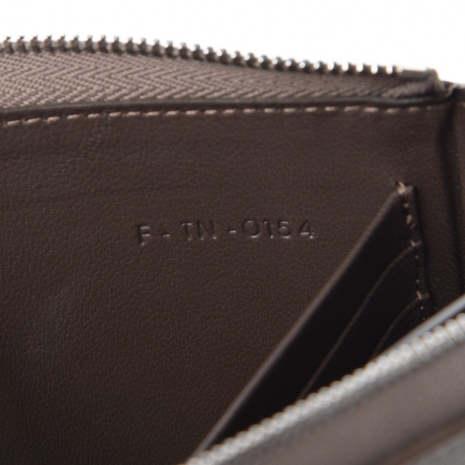 Celine Drummed Calfskin Large Half Zip Multifunction Wallet Taupe 11 of 11