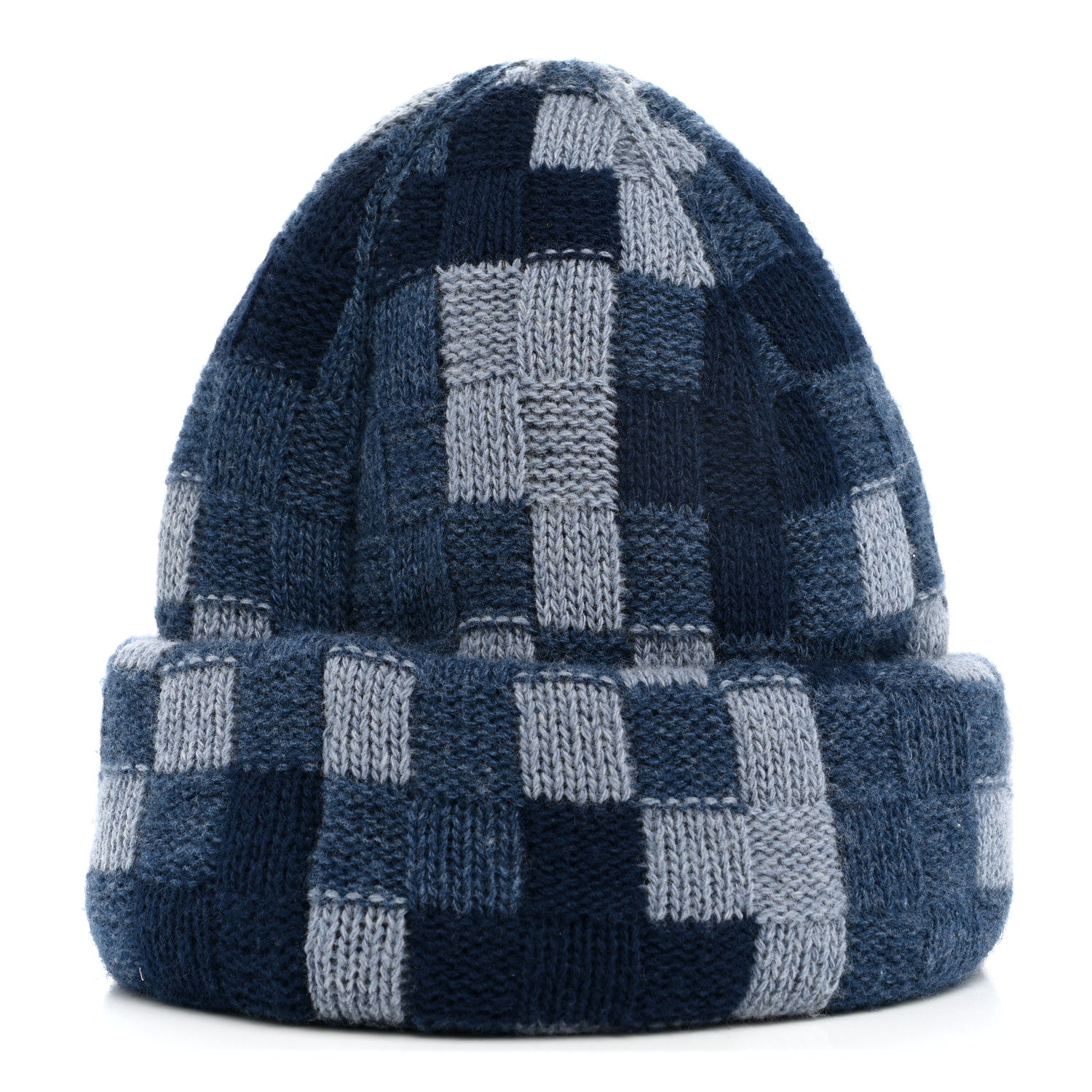 Louis Vuitton Damier Wool LV Crush Damoflage Beanie Denim Blue 3 of 6