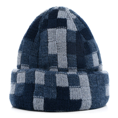 Louis Vuitton Damier Wool LV Crush Damoflage Beanie Denim Blue 3 of 6