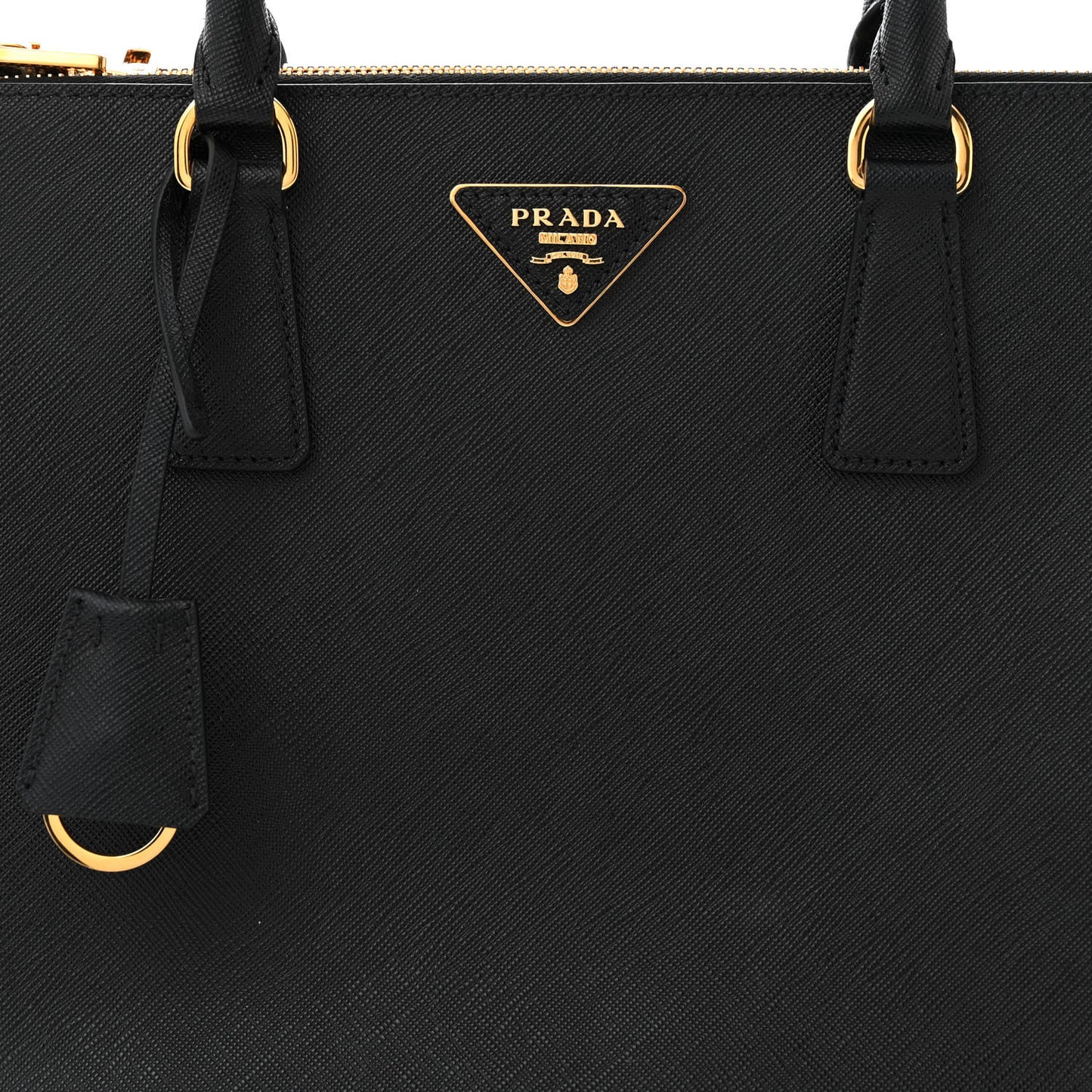 Saffiano Medium Galleria Double Zip Tote Black