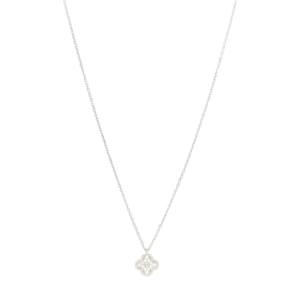 Van Cleef & Arpels 18K White Gold Diamond Sweet Alhambra Pendant Necklace 1 of 7