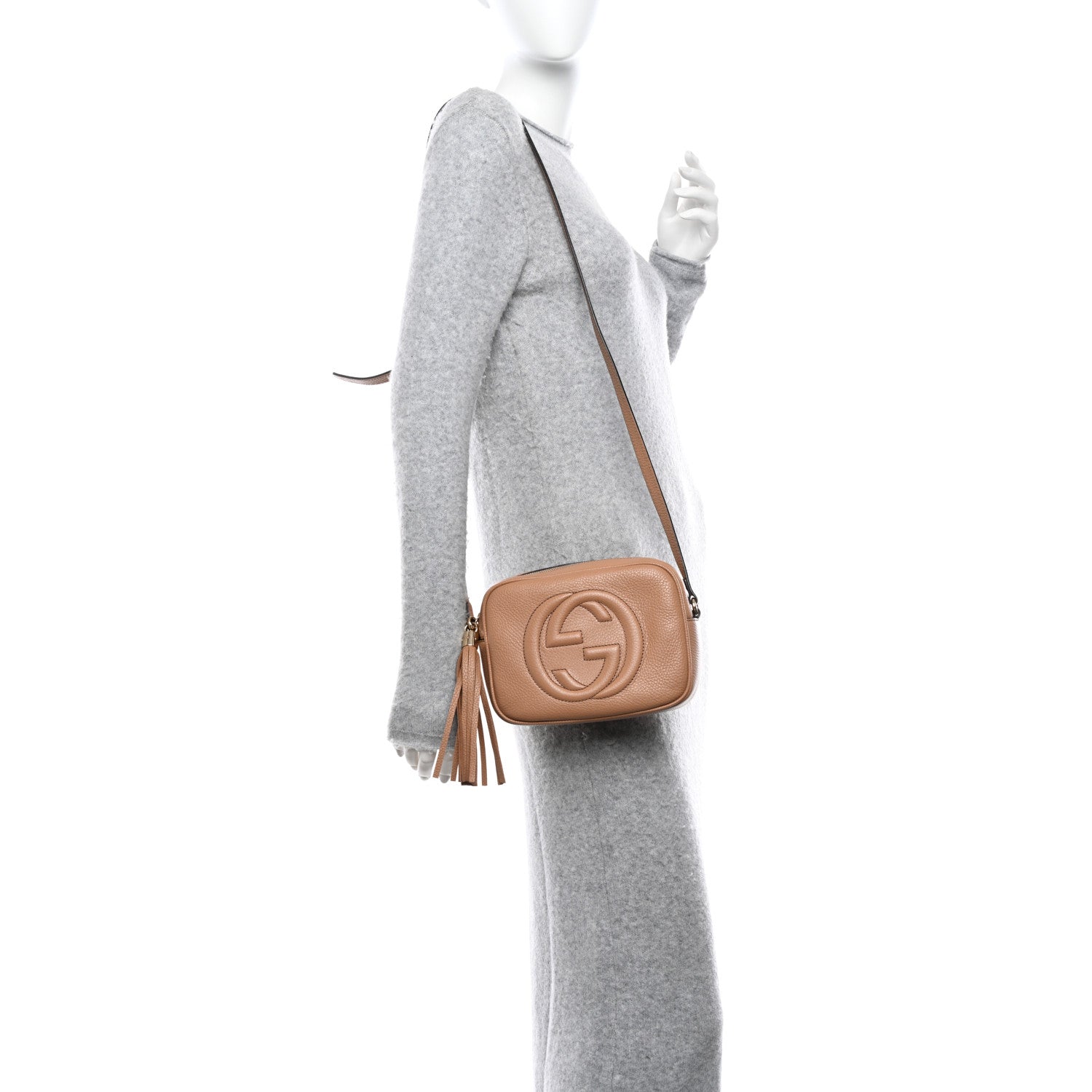 Gucci Pebbled Calfskin Small Soho Disco Bag Camelia 2 of 10