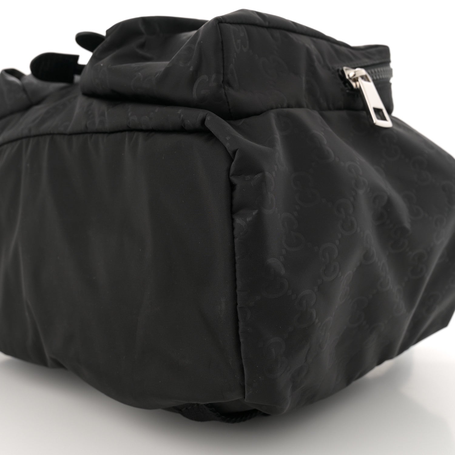 Gucci Nylon Monogram Medium Light Single Buckle Backpack Black 10 of 11