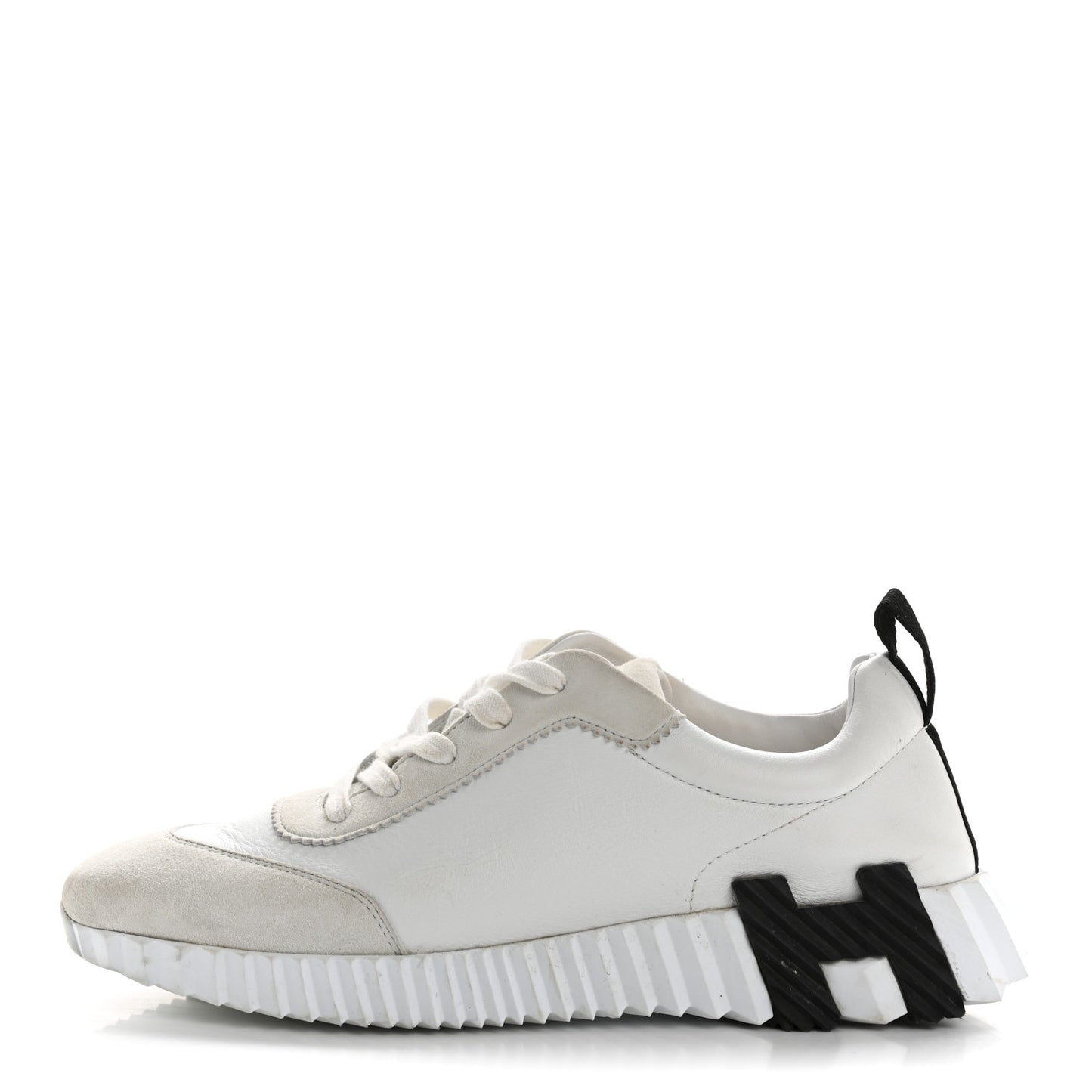 Goatskin Suede Goatskin Bouncing Sneakers 38 White Black