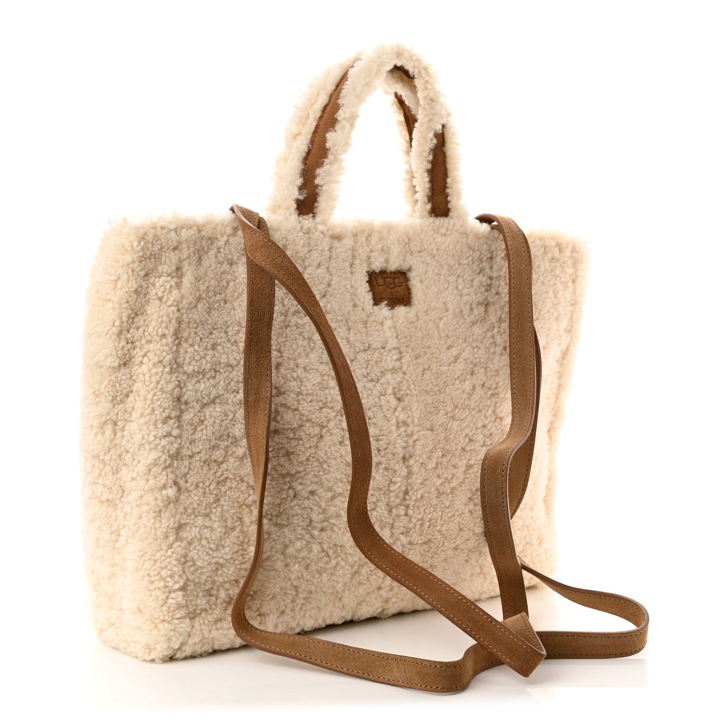 Telfar X UGG Suede Shearling Medium Shopping Bag Natural 3 of 10