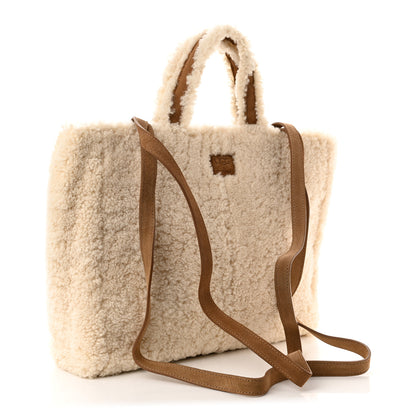 Telfar X UGG Suede Shearling Medium Shopping Bag Natural 3 of 10
