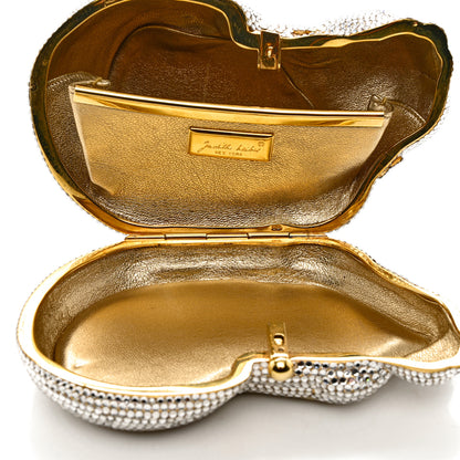 Judith Leiber Swarovski Crystal Sleeping Cat Minaudiere Clutch Silver 5 of 10