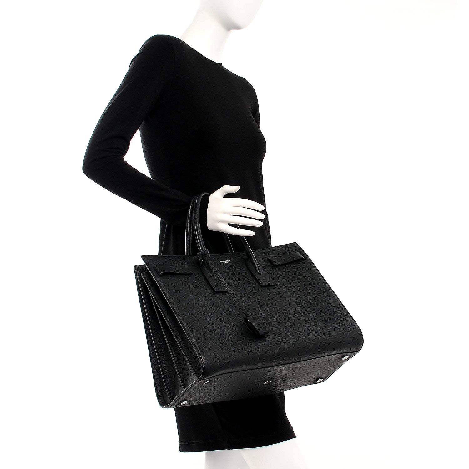 Saint Laurent Grained Calfskin Large Sac De Jour Carryall Black 2 of 18