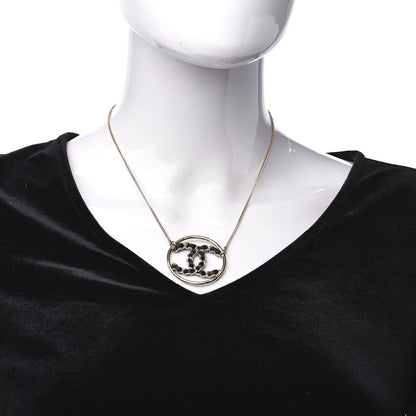 Chanel Lambskin CC Chain Necklace Gold Black 2 of 5