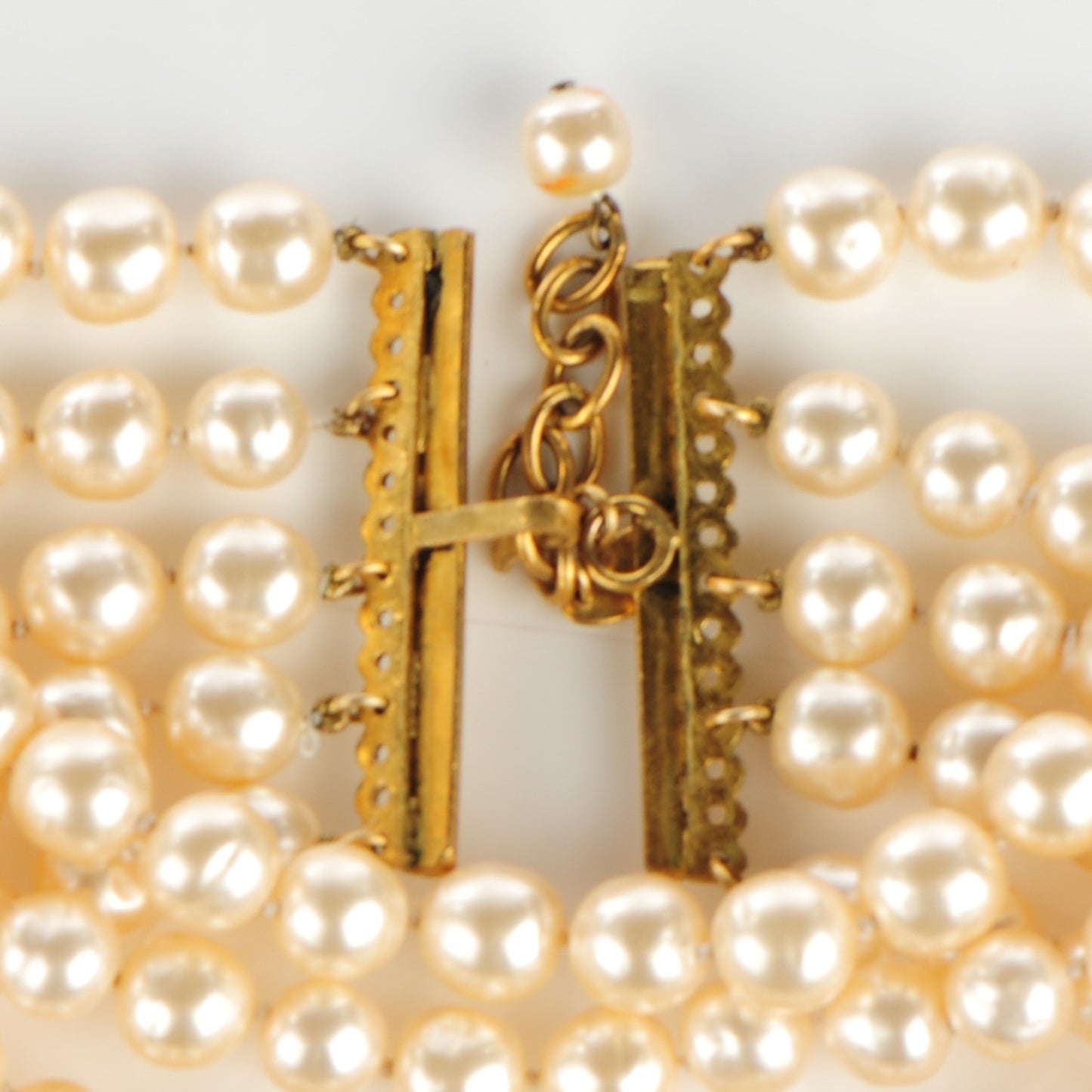 Pearl Layered Choker Necklace Gold