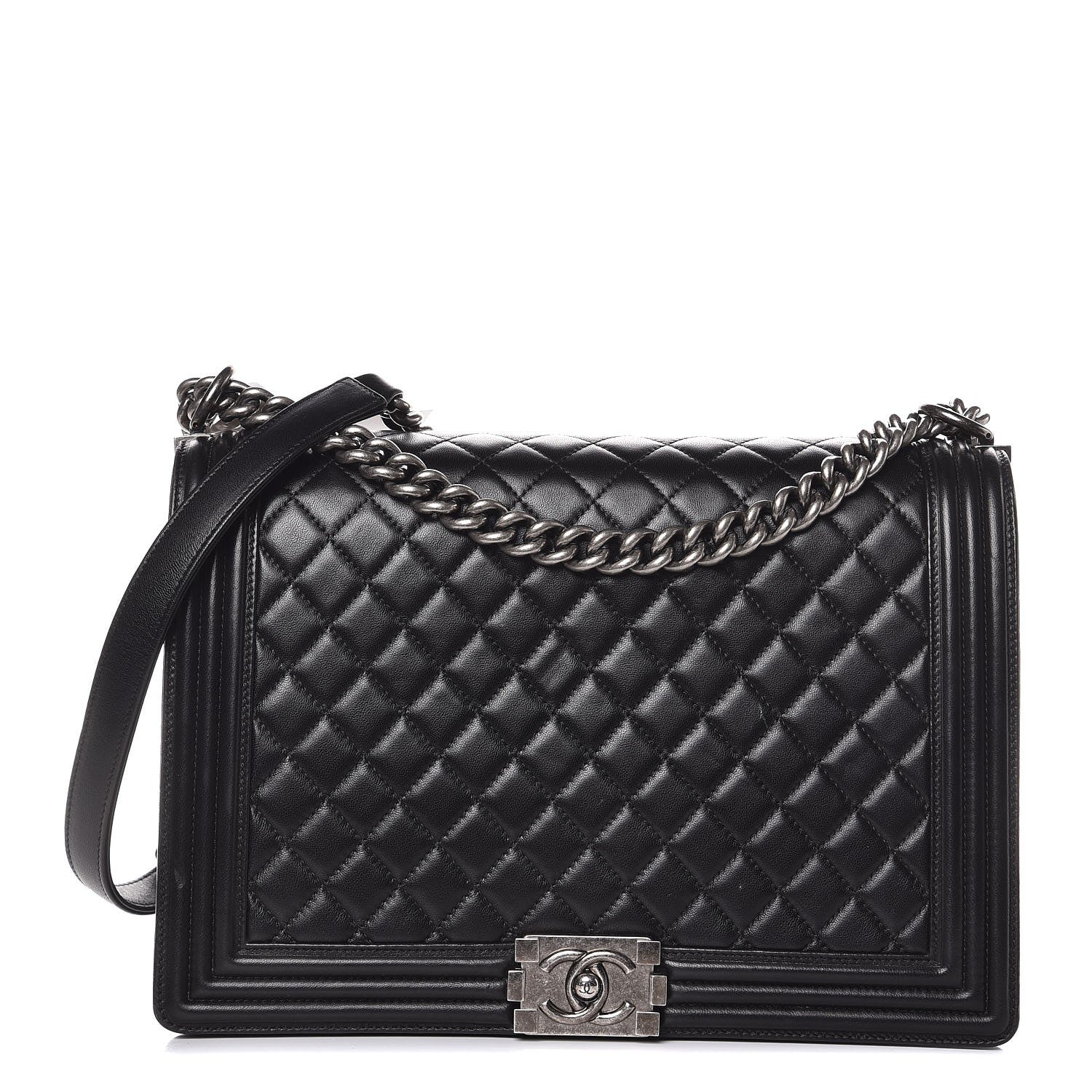 Chanel Lambskin Quilted Large Boy Flap Black 1 of 11