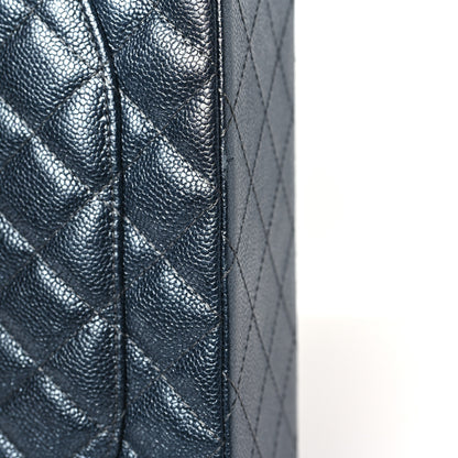 Chanel Metallic Caviar Quilted Maxi Double Flap Charcoal 11 of 11