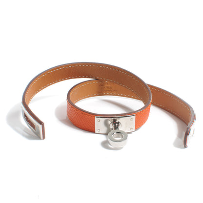 Hermes Epsom Kelly Double Tour Bracelet S Orange 4 of 6