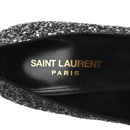 Saint Laurent Glitter Opyum 100 Pumps 36.5 Black 6 of 7