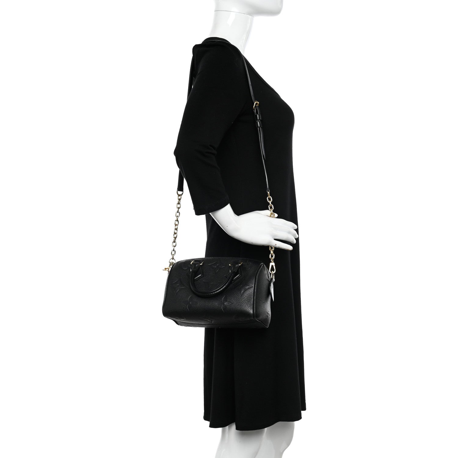 Louis Vuitton Empreinte Monogram Giant Speedy Bandouliere 20 Black 2 of 11